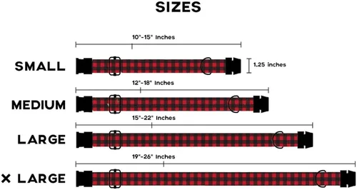Vista 6 de Collar de perro personalizado a cuadros de búfalo, collar de perro de franela roja personalizada navideña