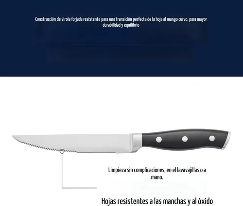 Vista 5 de HENCKELS Juego de 4 cuchillos para carne forjados Accent, negro, de ingeniería alemana, informado por más de 100 años de maestría