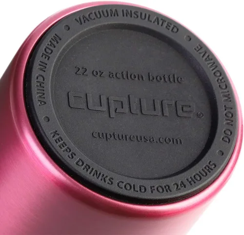 Vista 8 de Cupture Botella de acción con asa - Acero inoxidable aislado al vacío, 22 oz