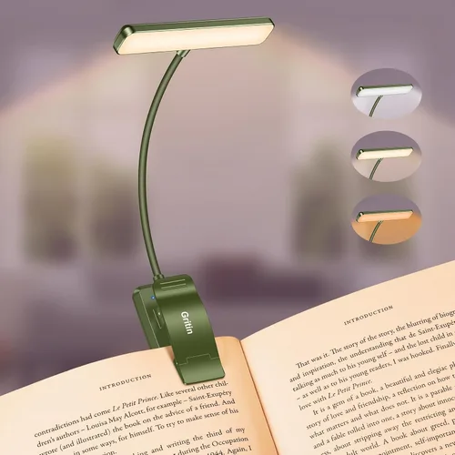 Vista 9 de Gritin Luz de libro recargable de 19 LED para leer en la cama Blanco