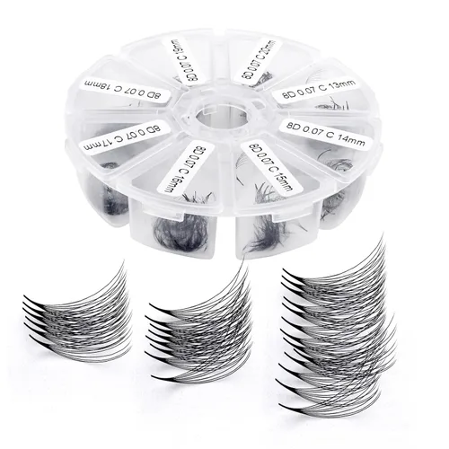 Vista 11 de Racimos de pestañas 60D/80D, extensiones de pestañas DIY, pestañas rizadas D, racimos de pestañas esponjosas, longitud mixta 12-16 mm, racimos