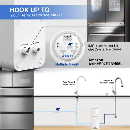 Vista 7 de Frizzlife GX99 Unidad de Purificación de Agua - Filtración Ultra de 0.01 Micrón, Diseño Integrado de Conducto de Agua, Girar para Reemplazar e
