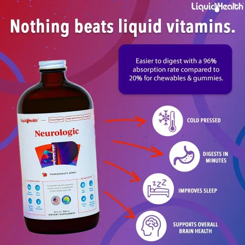 Vista 5 de LIQUIDHEALTH Paquete de suplementos vitamínicos líquidos nootrópicos de calcio y magnesio y neurológicos para adultos – Apoya la salud de los huesos