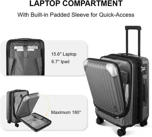 Vista 3 de LEVEL8 Grace Luggage, Gris, Casual y de negocios