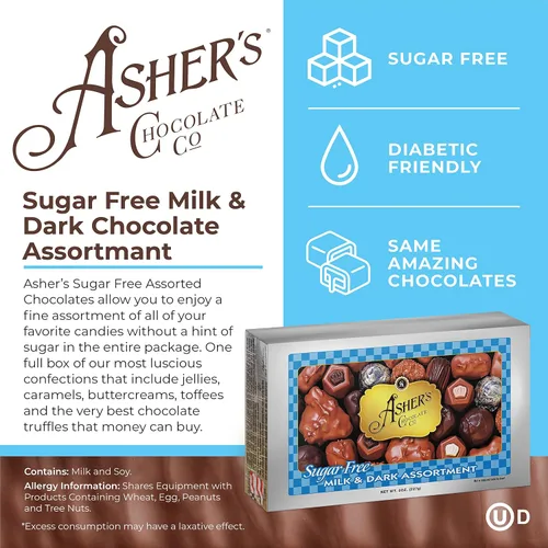 Vista 4 de Asher's Chocolates, Caramelos de chocolate sin azúcar, surtido de leche y chocolate negro, pequeños lotes de chocolate Kosher, propiedad familiar