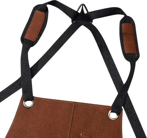 Vista 7 de Delantal funcional de múltiples bolsillos retardante e impermeable para carpintería al aire libre, electricista, parrilla, cocina, unisex