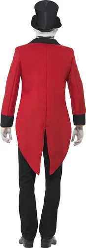 Vista 2 de Smiffys Disfraz siniestro de Ringmaster para hombre, Rojo