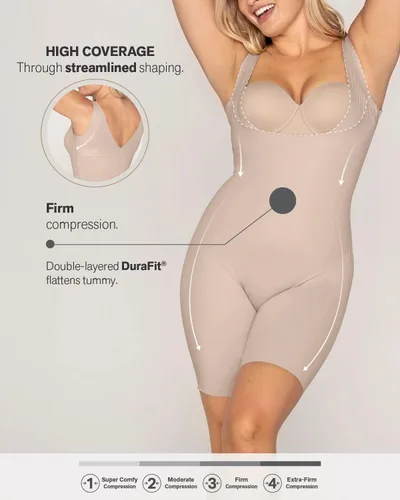 Vista 4 de Leonisa Body moldeador completo sin costuras de busto abierto - Body con control de abdomen para mujer