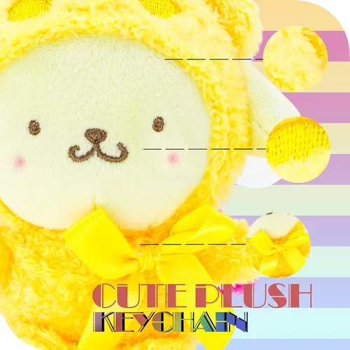 Vista 5 de Bonito llavero de peluche de dibujos animados de 4.5 pulgadas, colgante de animal de peluche kawaii, adecuado para mochilas, bolsas y automóviles