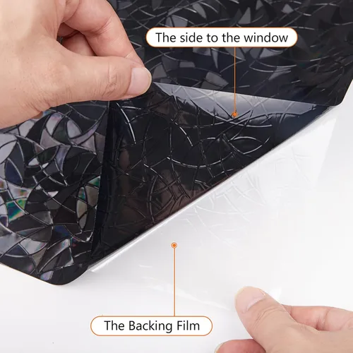 Vista 6 de Película de privacidad para ventana LEMON CLOUD, película decorativa para ventana de oscurecimiento total estática, cubierta de vidrio esmerilado