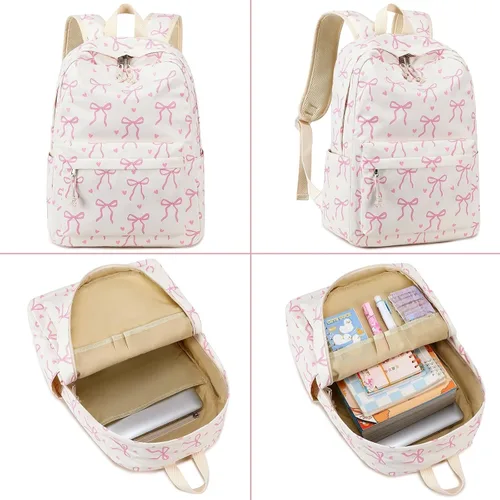 Vista 17 de LOIDOU Mochila para adolescentes y niñas, mochila escolar con lonchera y estuche para lápices, juego de bolsas escolares 3 en 1
