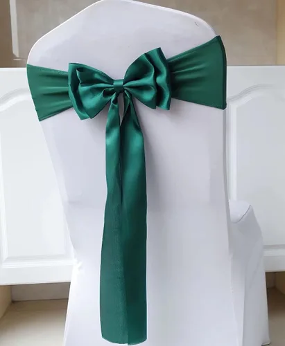 Vista 10 de 6 bandas elásticas para silla, lazos dobles, bandas de elastano para decoración de bodas, fiestas, cumpleaños, banquetes, suministros de Navidad