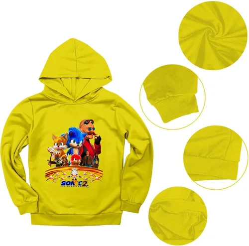 Vista 2 de Wvowgrh Conjunto deportivo para niños de dibujos animados, sudadera con capucha y pantalones deportivos, 2 piezas para niños