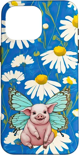 Vista 19 de Adorable Pig Piglet with Butterfly Wings Daisy Flower Sweet Case for iPhone 17