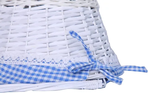 Vista 5 de Oypeip - Cesta de Pascua de regalo, cesta de almacenamiento ovalada de mimbre redonda con un asa desplegable, cestas de Pascua para niños, tela