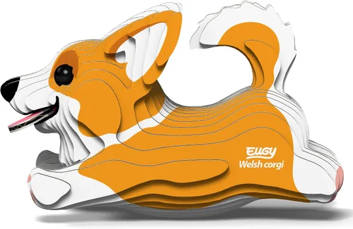 Vista 2 de EUGY Rompecabezas de papel 3D ecológico de Corgi galés 080