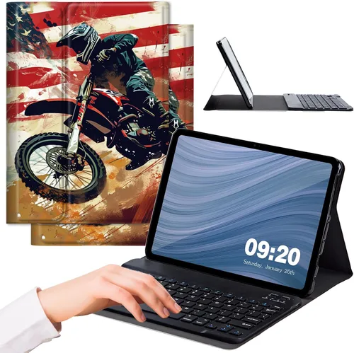 Vista 17 de Funda para Samsung Galaxy Tab A8 10.5 con teclado, fuerte sellado magnético desmontable Bluetooth teclado inalámbrico cubierta de cuero para Samsung