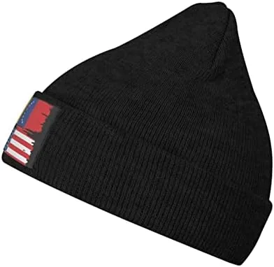 Vista 5 de Gorro de invierno con bandera de Venezuela de Estados Unidos para hombre y mujer, color blanco, Blanco