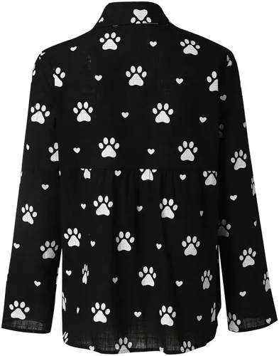 Vista 4 de Camiseta para mujer con estampado casual, camiseta de algodón para mujer, blusa suelta con margaritas larga para mujer