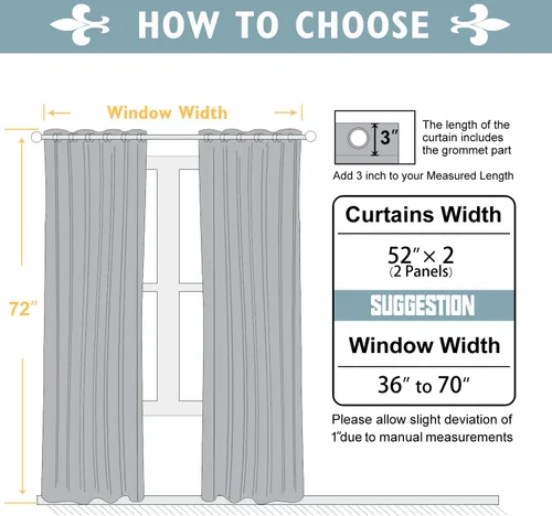 Vista 226 de ChrisDowa - Cortinas cortas para ventana de 40 pulgadas para dormitorio - Cortinas cortas con ojales y aislamiento térmico para oscurecer