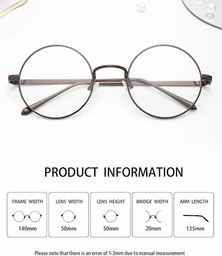Vista 4 de Pro Acme Lentes transparentes con marco de metal redondo retro sin receta