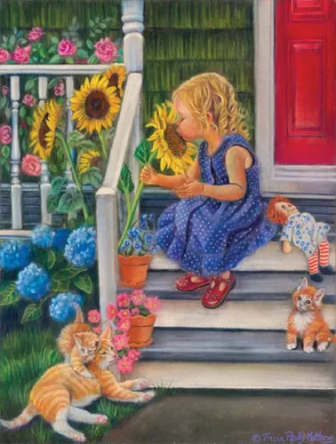 Vista 3 de SUNSOUT INC - A Summer Kiss - Rompecabezas de 300 piezas por artista: Tricia Reilly-Matthews - Tamaño acabado 18" x 24" - MPN # 35877
