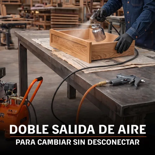 Vista 7 de Compresor horizontal 25 L, 3 HP (potencia máxima), 120 V