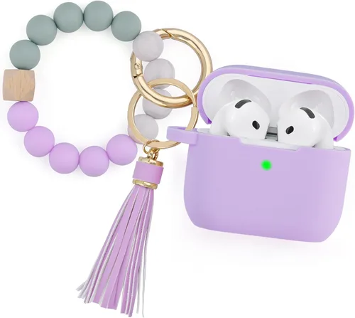 Vista 20 de Filoto Funda para AirPods Pro 3 (2025), funda protectora de silicona suave compatible con Apple AirPods Pro de 3ª generación con pulsera de cuentas