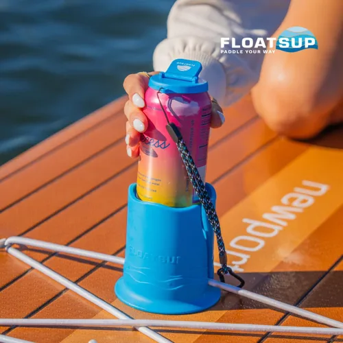 Vista 6 de Floatsup - Soporte para bebidas con diseño de copa, color azul Works with SUP & Kayak, Fits Cans and Bottles Up to 3" Wide, Secures Under Bungee