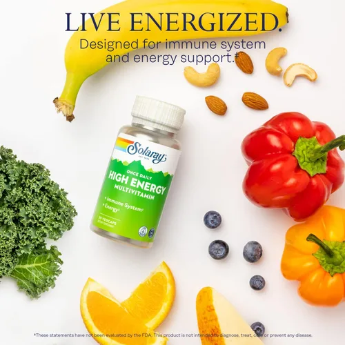 Vista 3 de SOLARAY Multivitamínico Once Daily de alta energía, sin hierro, sistema inmunológico y apoyo energético, ingredientes de base de alimentos