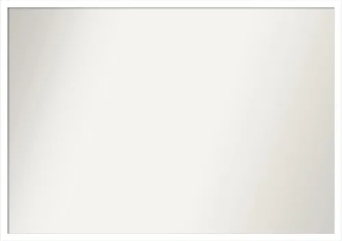 Vista 290 de Amanti Art Espejo de baño blanco para sobre el fregadero, 22 x 45 pulgadas, espejo de tocador rectangular blanco Lucie, marco de madera moderno
