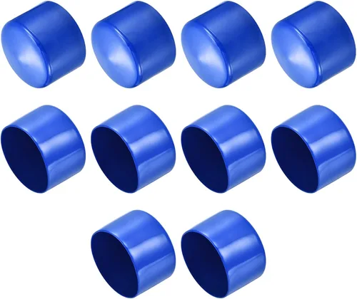 Vista 193 de uxcell 10 tapas de goma para extremos de 0.591 in de identificación, tapa de extremo redondo, protectores de rosca de tornillo, color negro