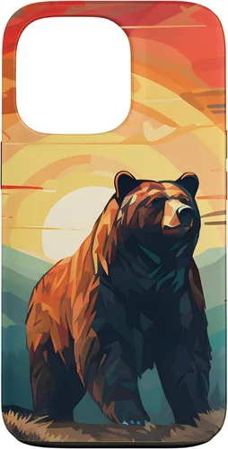Vista 9 de Funda para iPhone 11 Bear Retro Sunset Forest Spirit Animal