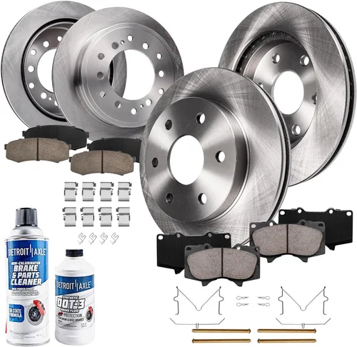 Vista 19 de Detroit Axle - Kit de freno para Nissan Rogue 2014, 2015, 2016, 2017, 2018, 2019, rotores de freno de disco de cerámica, con repuesto de hardware