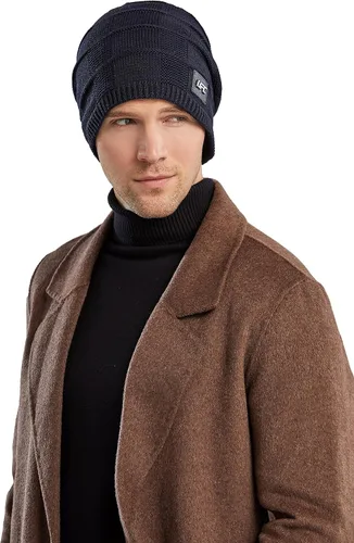 Vista 3 de Runtlly Gorro de invierno para hombre con forro