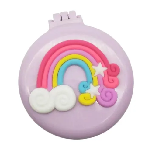Vista 11 de Cepillo de pelo de viaje, peine de bolsillo con mini espejo, cepillos de pelo plegables compactos, redondos, mini peine de masaje compacto