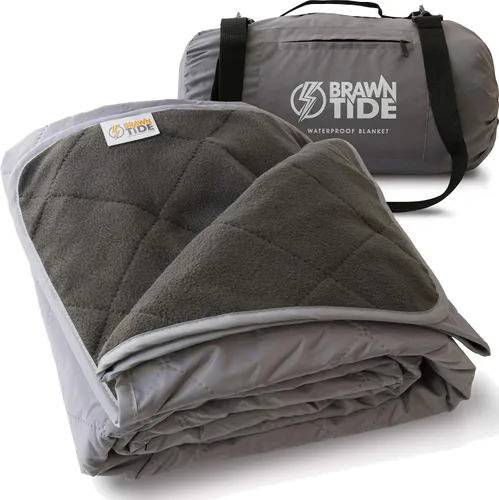 Vista 11 de BRAWNTIDE Manta grande impermeable para exteriores, forro polar extragrueso, cálida, resistente al viento, a prueba de arena, acolchada, 82 x 55