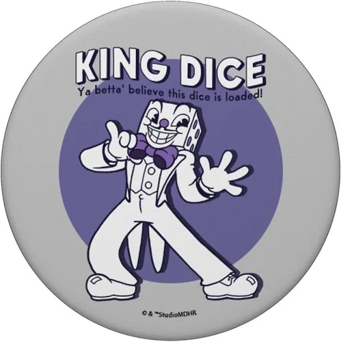 Vista 3 de Cuphead King Dice This Dice is Loaded PopSockets PopGrip: Agarre intercambiable para teléfonos y tabletas