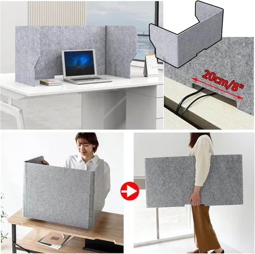 Vista 6 de LIGUOYI Panel de privacidad de escritorio para escritorios de estudiantes, separadores de escritorio con amortiguación de sonido, panel