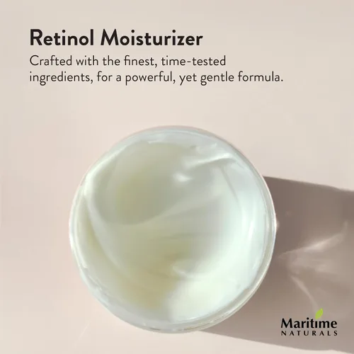 Vista 2 de Maritime Naturals Hidratante de retinol para rostro con ácido hialurónico e ingredientes orgánicos Resultados profesionales con crema hidratante