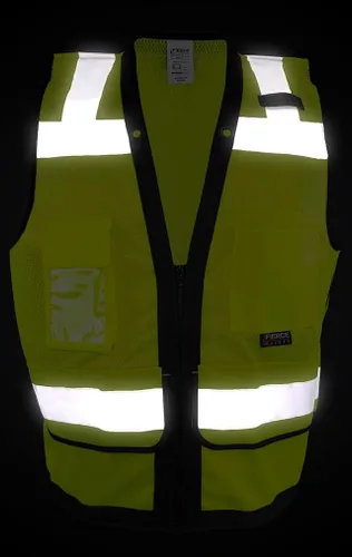 Vista 6 de SU300G Surveyors Class 2 Chaleco reflectante verde con bolsillos para tablet Cumple con las normas ANSI/ISEA