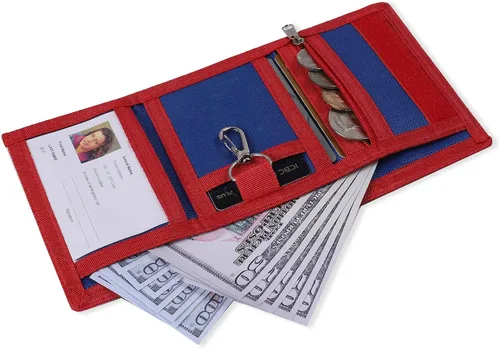 Vista 5 de SITADI Billetera para niños, pequeña cartera para niños con bolsillo con cremallera, bonita caricatura, triple pliegue, lona, regalos de Navidad