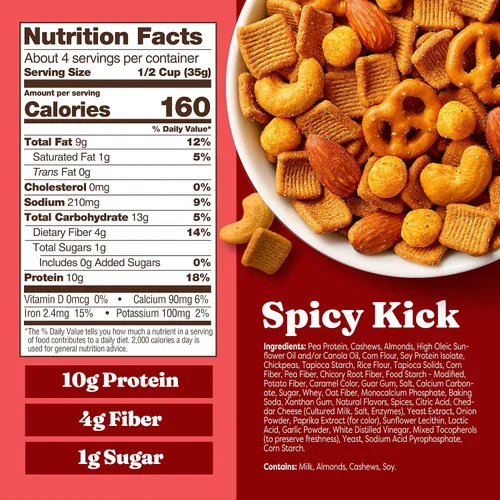 Vista 2 de Catalina Crunch Mezcla de Snacks con Proteína y Cheese Crisps - 10g de Proteína, 1g de Azúcar por Porción - Buena Fuente de Fibra, Keto, Sin Gluten
