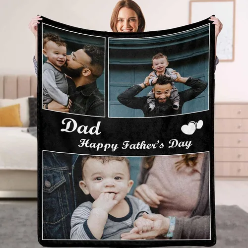 Vista 14 de YESCUSTOM Manta personalizada con fotos y texto, Manta familiar personalizada para adultos, niños y amigos, para cumpleaños, regalo conmemorativo