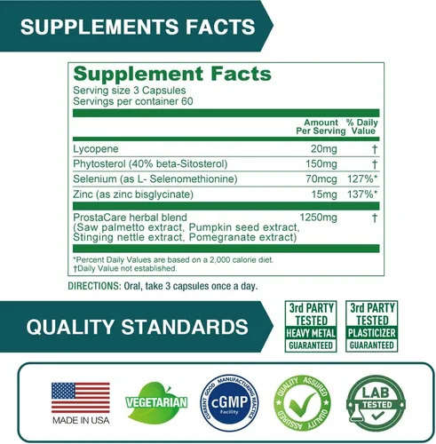 Vista 6 de Lovita Prostate Health, suplementos de próstata 8 en 1 exclusivos para hombres con palma enana americana 500 mg, ortiga, licopeno, previene