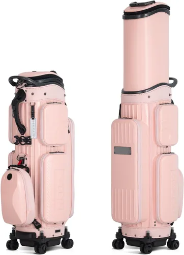 Vista 12 de HELIX Bolsa de viaje de golf de carcasa rígida con ruedas, estuche de golf de viaje 2 en 1 y bolsa de carrito diario, material de PC duradero