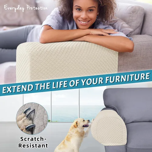 Vista 3 de Roytub Fundas para Brazos de Sofá, Funda Transpirable para Reposabrazos de Sofá, Sillón, Loveseat, Fundas para Brazos de Reclinable Resistentes a