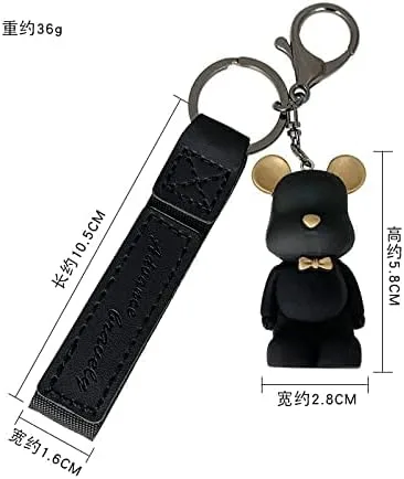 Vista 6 de CmfyArt Men Women elegant Nordic Europe style vintage bow knot Bear Keychain Key-ring
