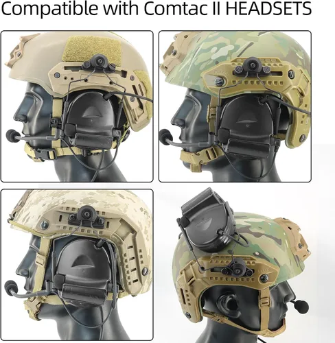 Vista 4 de Kit de adaptador de riel táctico ARC compatible con auriculares Comtac III y cascos de riel Fast ARC/M-Lok/Team-Wendy2.0 (negro)
