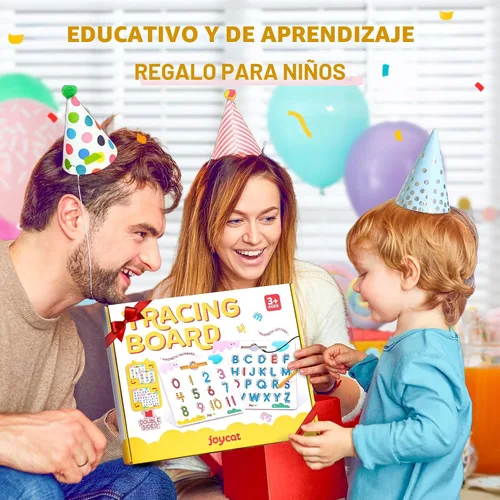 Vista 9 de JoyCat Juego de tableros magnéticos de letras y números para trazar, tablero doble cara de alfabeto y números para niños pequeños, práctica de ABC